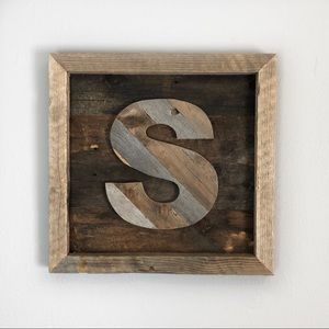 Reclaimed Wood Monogram ‘S’ Wall Hanging